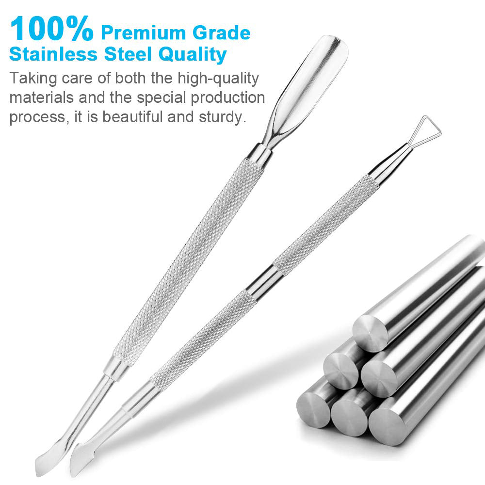 Professional Stainless Steel Cuticle Pusher and Cutter Set