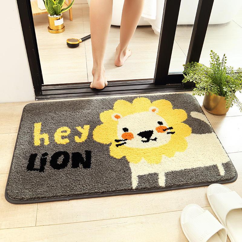 Charming Cartoon Flocking Non-Slip Bathroom Mat