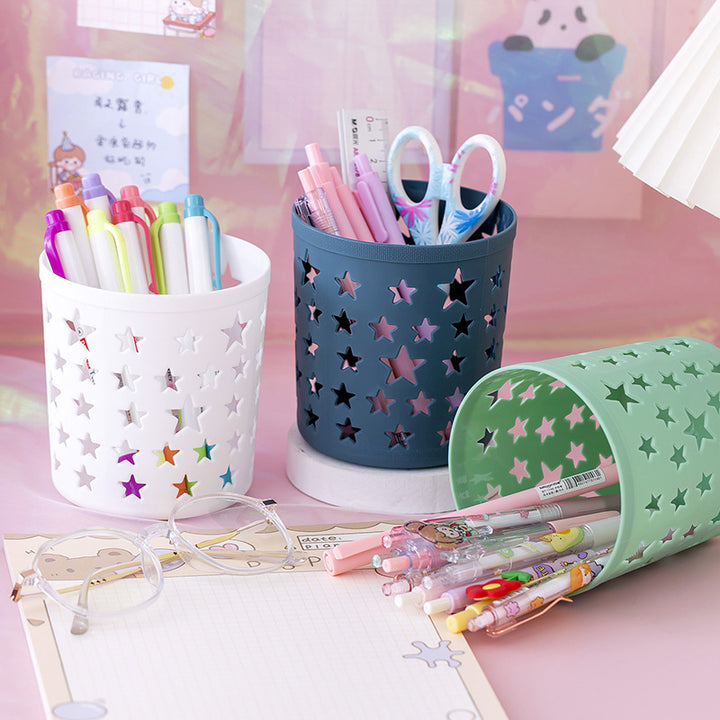 Adorable Hollow Star Pen Holder Desk Organizer