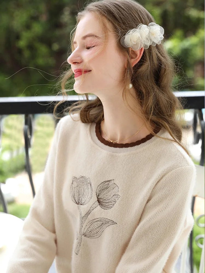 Women's Apricot Soft Casual Pullover