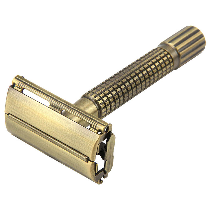 Classic Brass Safety Razor with Butterfly Mechanism