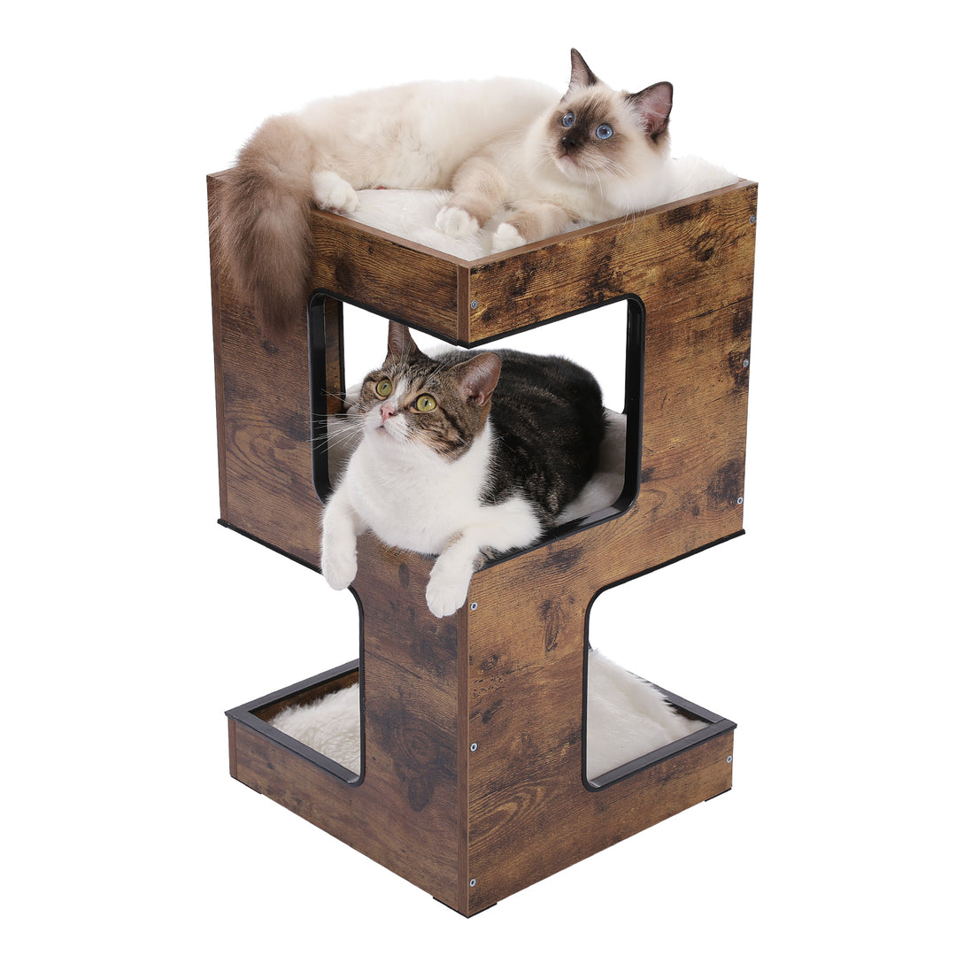 Modern Multi-Level Cat Tree with Scratch Pad