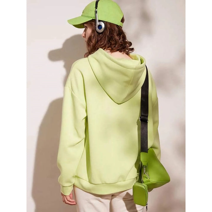 Casual 3D Plush Flower Pullover Hoodie - Loose Fit Long Sleeve Sweatshirt