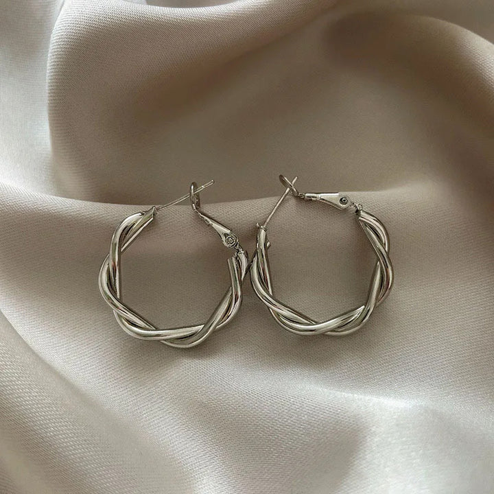 Vintage Round Braid Drop Earrings