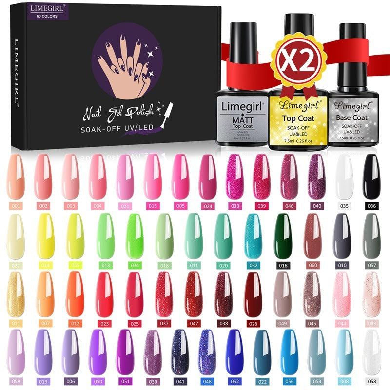 60 Colors Nail Art Functional Adhesive Set Removable