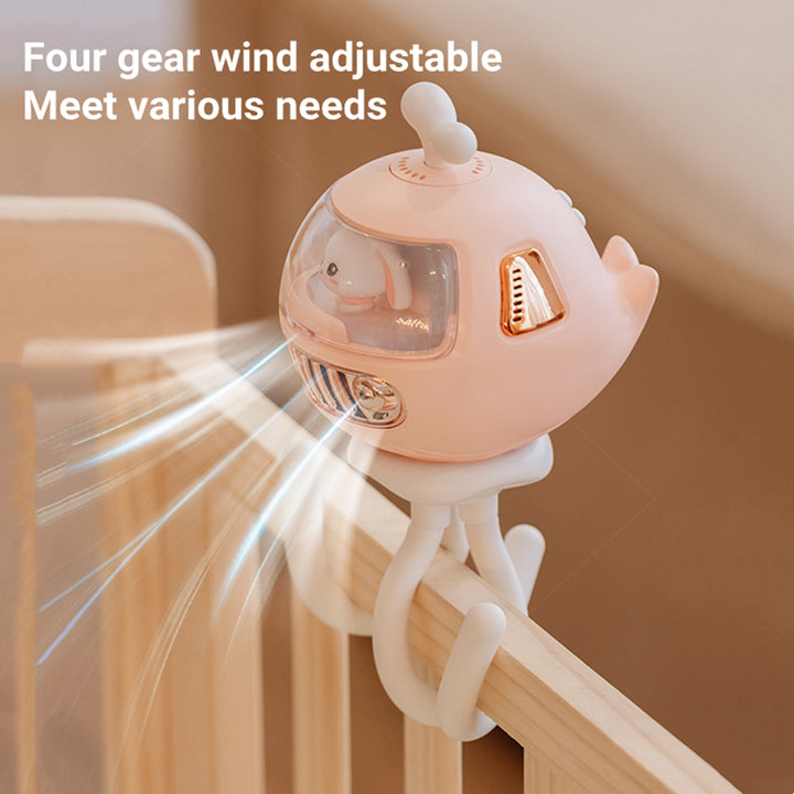 Cartoon Safety Bladeless Stroller Fan