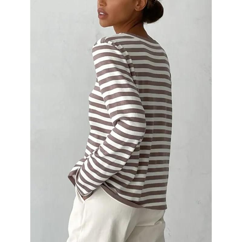 Autumn Winter Casual Knitted Stripe Sweater