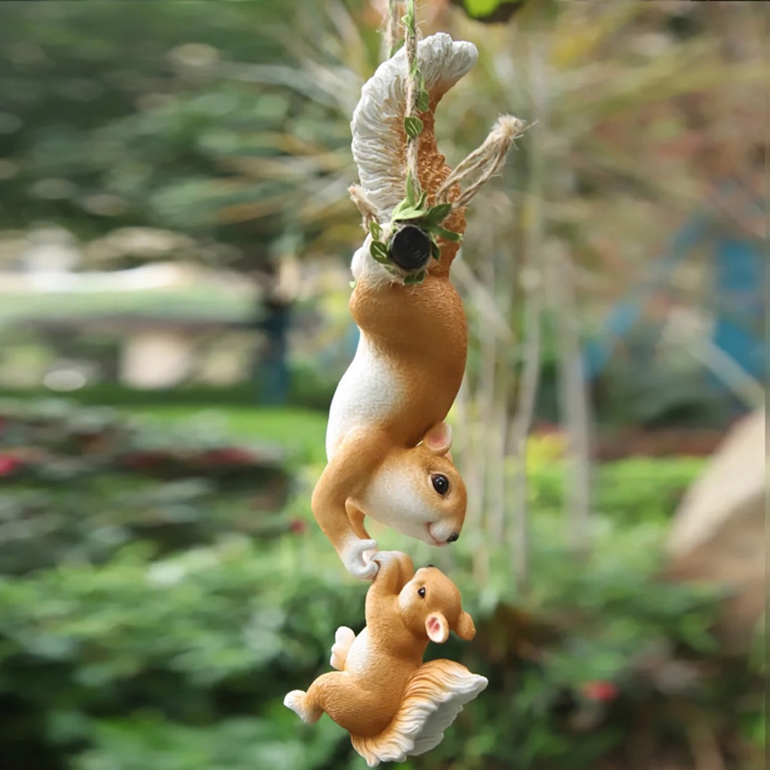 Outdoor Climbing Squirrel Figurine
