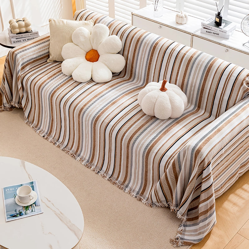 Striped Chenille Sofa Cover