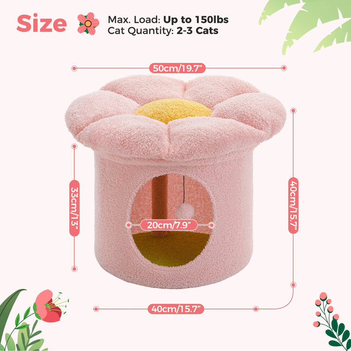 Luxury Double-Deck Cat Bed with Flower Perch