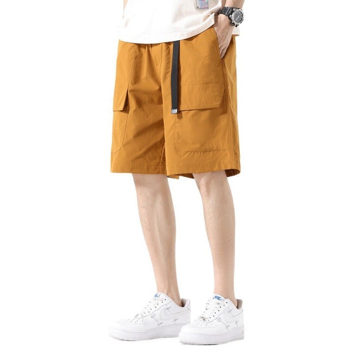 Men's Design Sense Niche Pocket Wide-leg Pants Straight Loose Casual Pants Cropped Pants Shorts