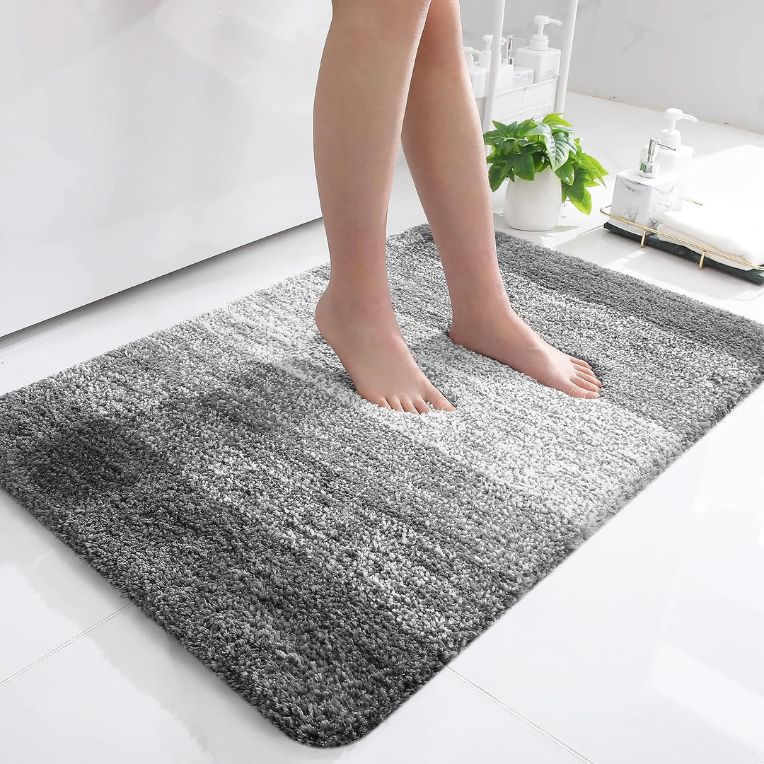 Luxury Microfiber Absorbent Bath Mat - Non-Slip Plush Bathroom Rug