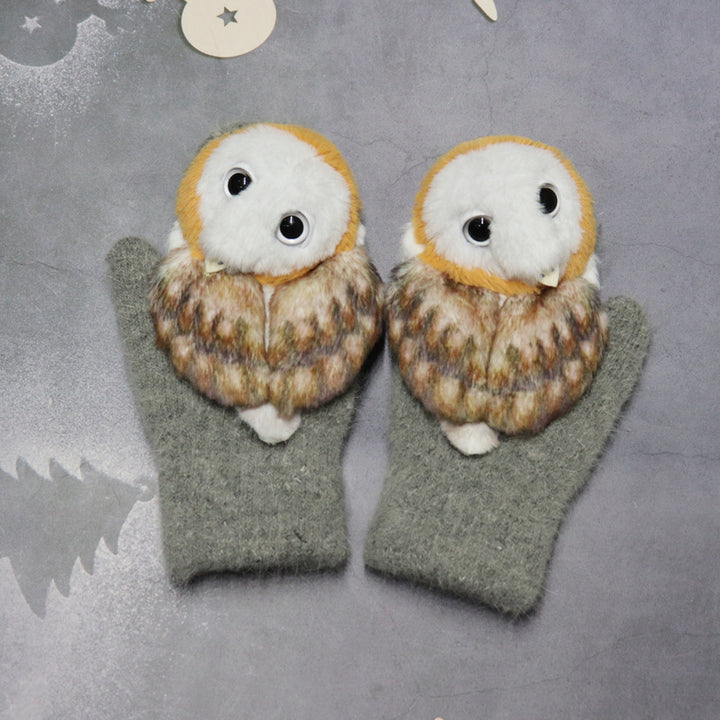 Winter Women's Plush Cartoon Animal Gloves