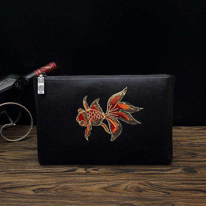 Bee Embroidered Men's Handheld Envelope Bag - Trendha