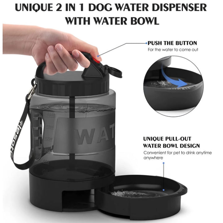 74oz Large Capacity Pet Water Dispenser with Pull-Out Bowl