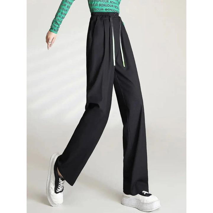 Loose Fit Wide Leg Women’s Pants with Elastic Waistband