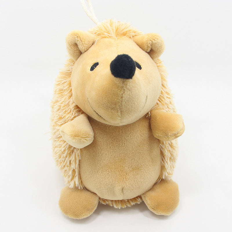 Interactive Squeaky Hedgehog Plush Dog Toy