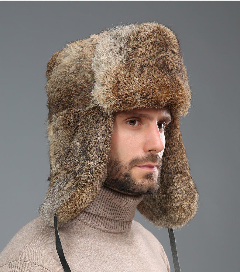 Rabbit Fur Lei Feng Hat Male Winter Thickening