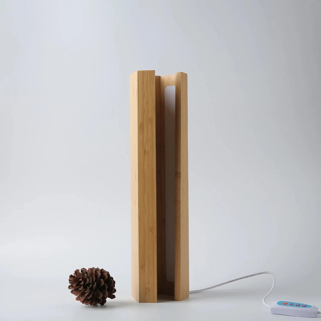 Elegant Bamboo LED Table Lamp - Soft Bedside Light with Eye Protection