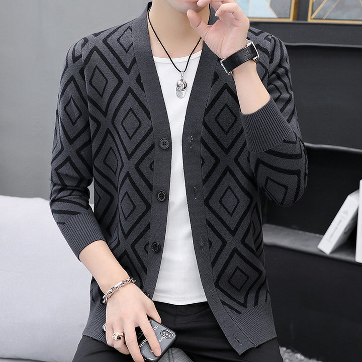 European Goods High-end Knitted Cardigan Sweater For Men