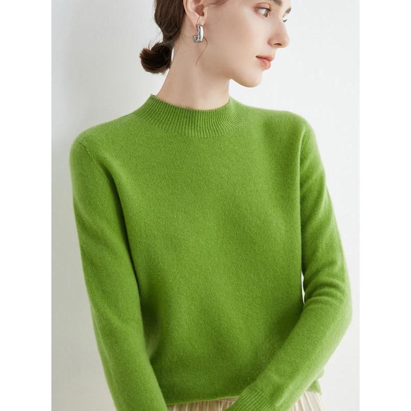 Luxurious Merino Wool Mock-Neck Pullover for Women