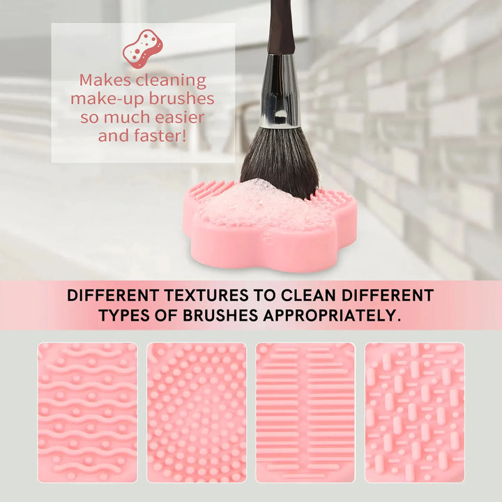 Silicone Makeup Brush Cleaner with Color Removal Sponge