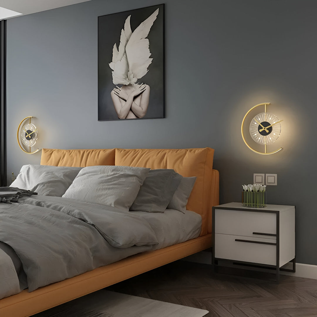 Modern LED Wall Lamp Clock