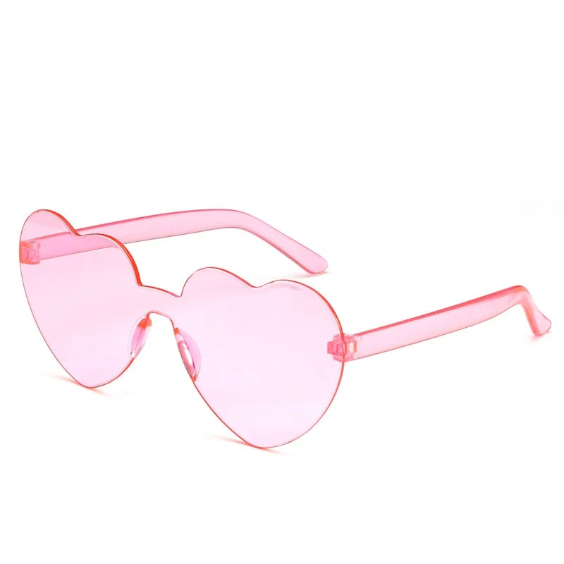 Heart-Shaped Rimless Polarized Sunglasses for Girls