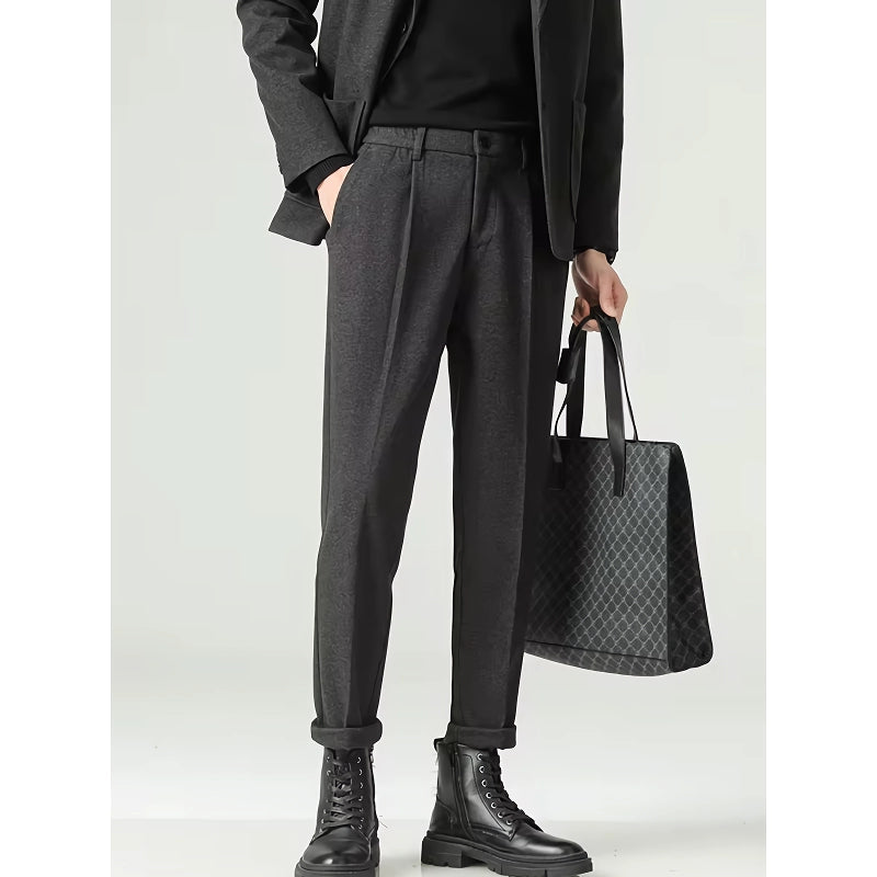 Minimalist Loose Pleated Suit Pants