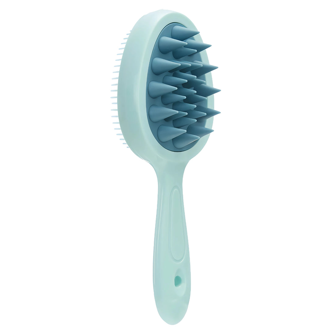 Double-Sided Silicone Scalp Massage Brush with Long Handle