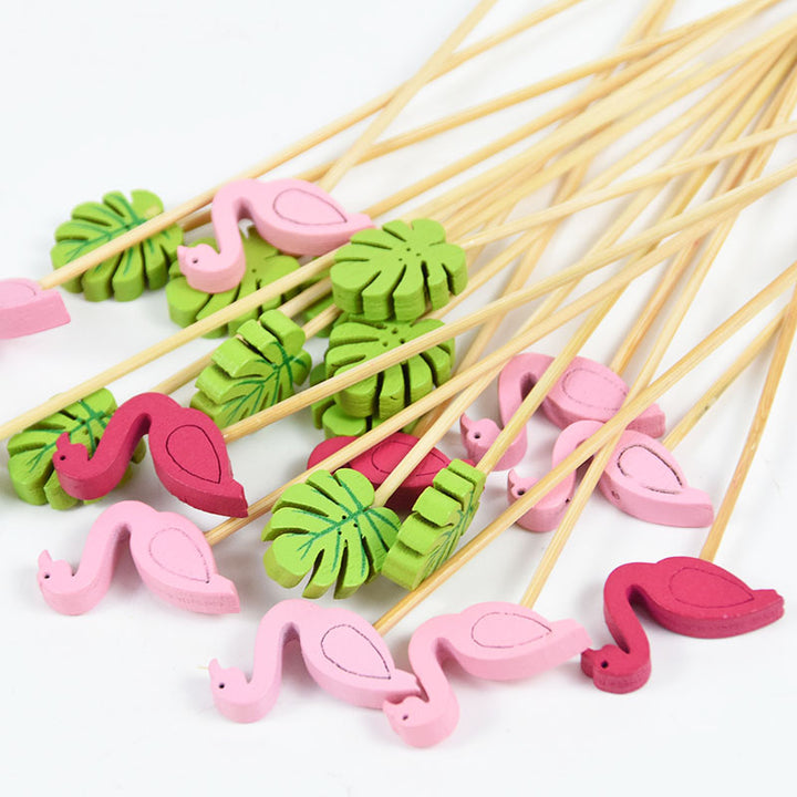 100pcs Flamingo Decorative Picks for Summer Party and Wedding Decor