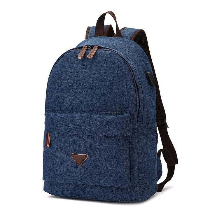 Canvas Backpack With USB Design Korean Portable - Trendha