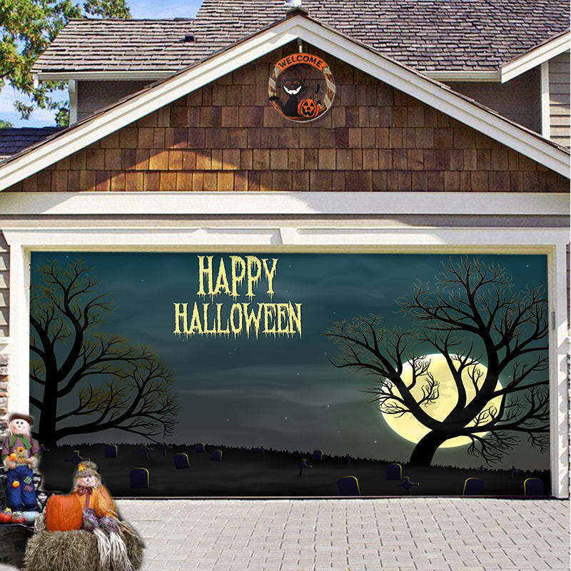 Halloween Party Decorative Hanging Cloth Garage Door Background Fabric