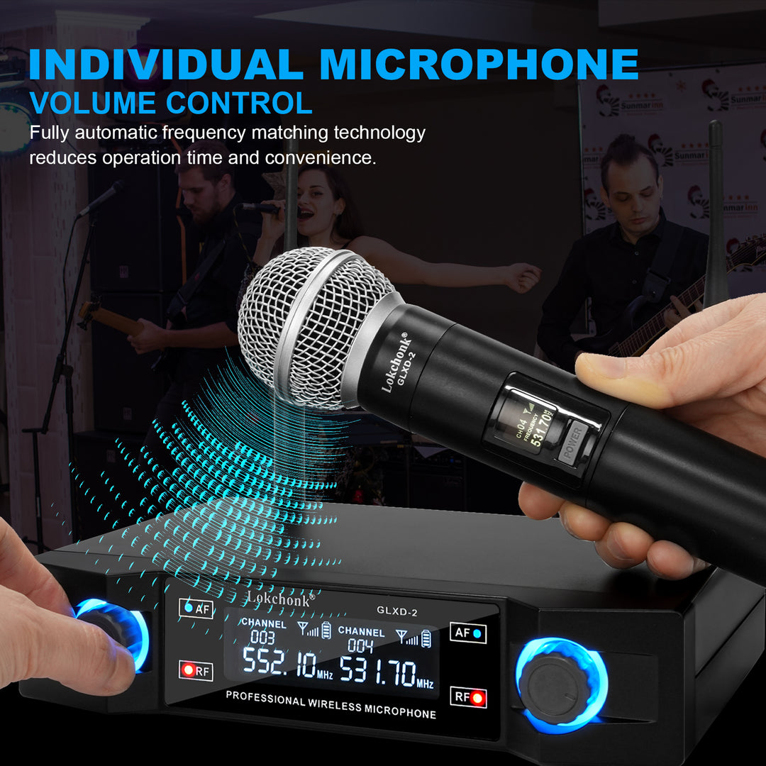 Dual Channel Wireless Microphone System for Karaoke Parties