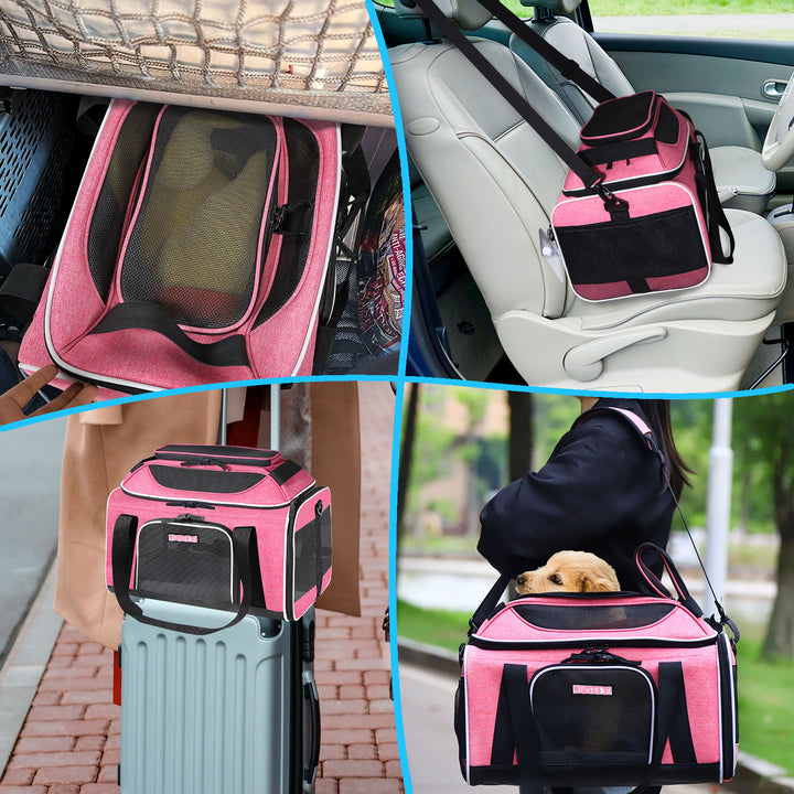 Airline Approved Pet Carrier with Expandable Top & Safety Features