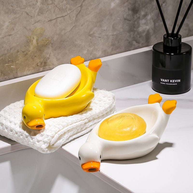 Creative Yellow Duck Ceramic Soap Dish