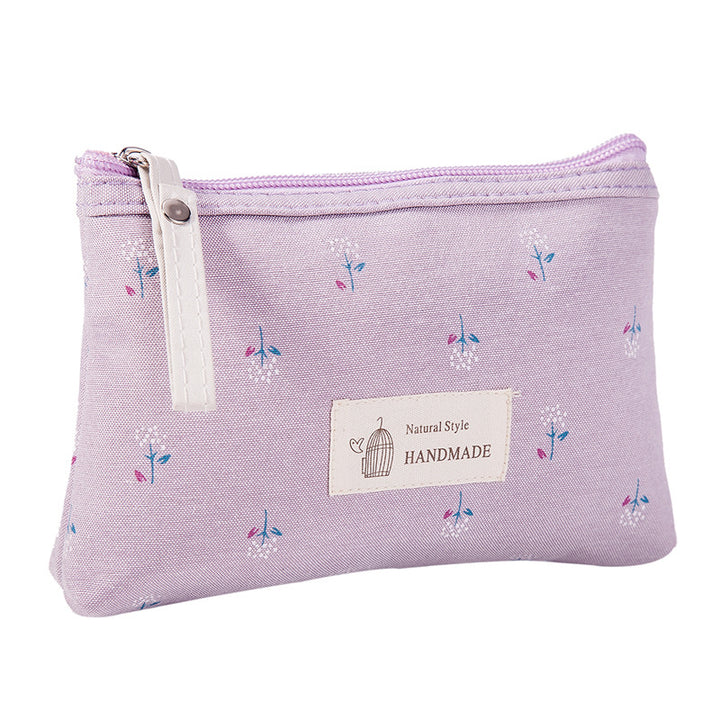 Floral Canvas Cosmetic Bag