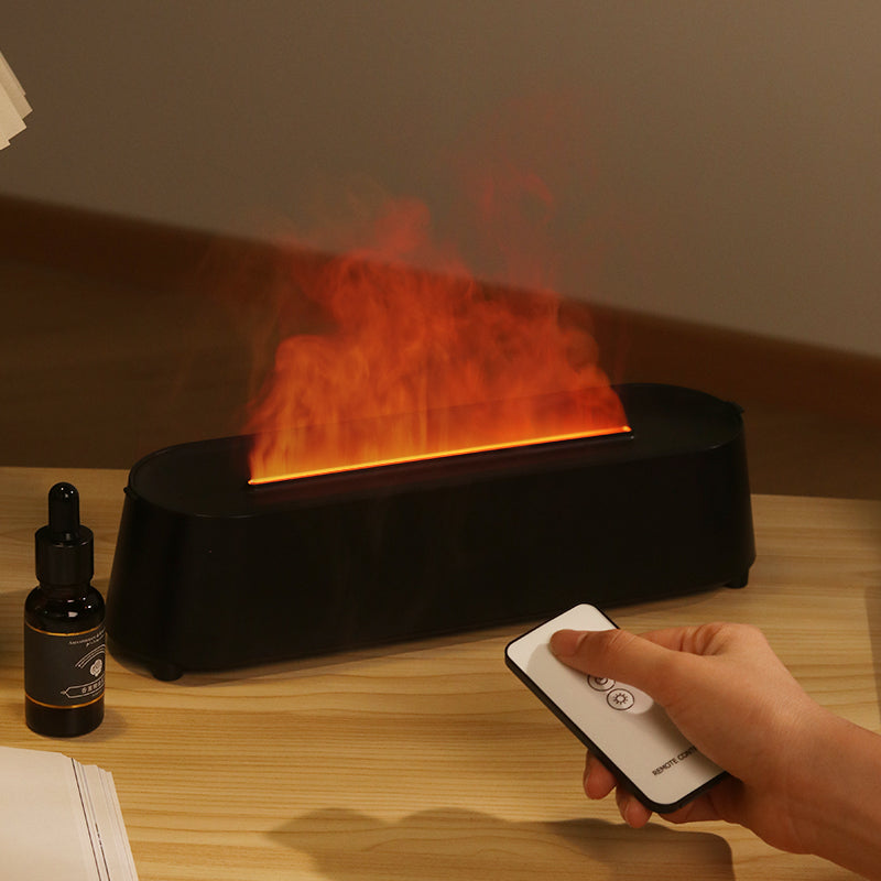 Flame Simulation Aromatherapy Diffuser – Ultrasonic Humidifier with Remote Control