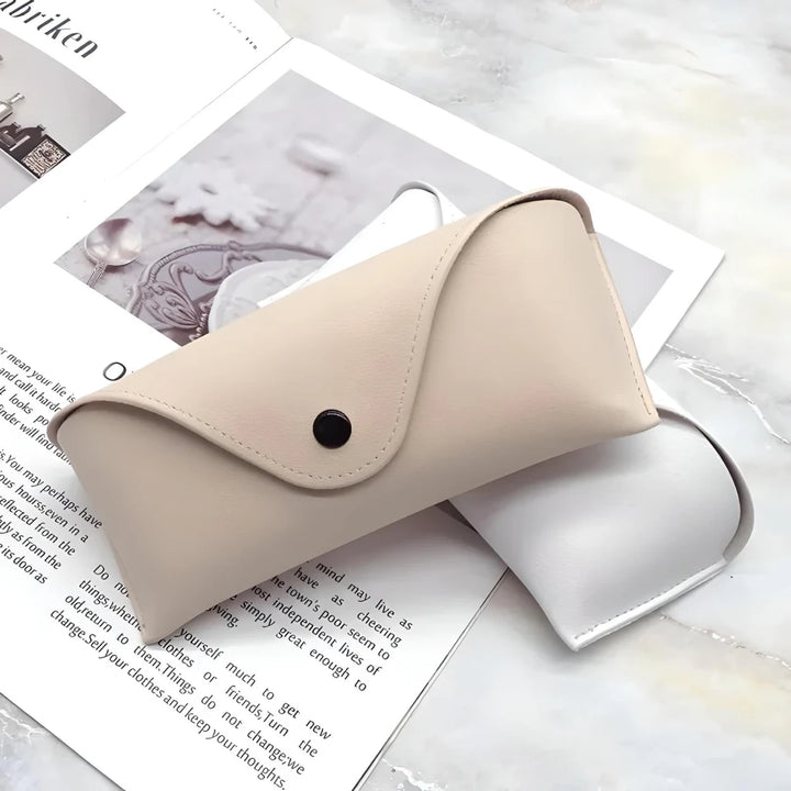 Solid Color Lightweight Leather Glasses Case