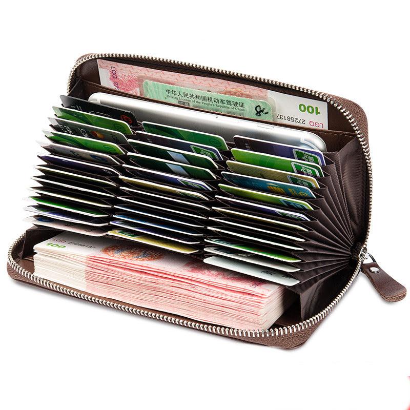 Clutch Bag Bank Card Holder Leather Anti-degaussing Anti-theft Brush - Trendha
