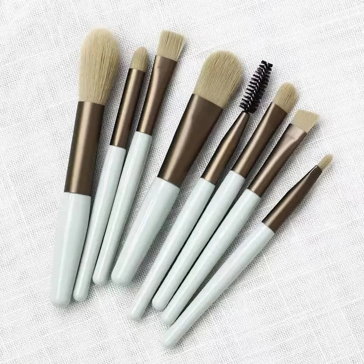 8-Piece Mini Travel Makeup Brush Set - Soft, Portable, Essential