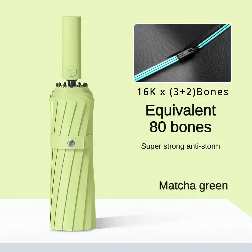 Ultra-Resilient 80-Bone Automatic Folding Umbrella