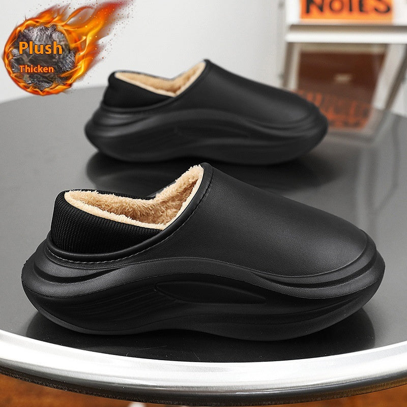 Cotton Slippers Men's Winter Bag Heel Fleece-lined