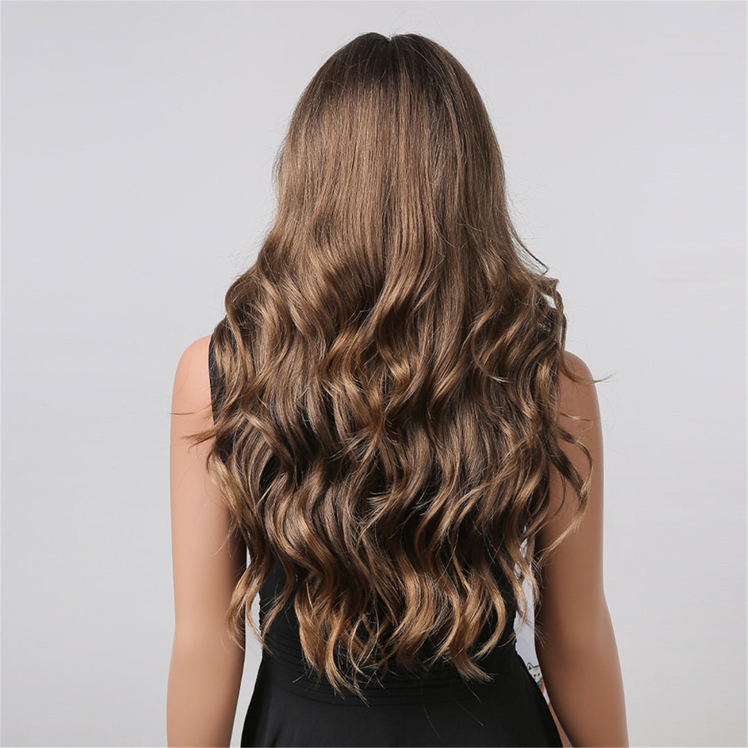 Brown Long Curly Hair European And American Wig