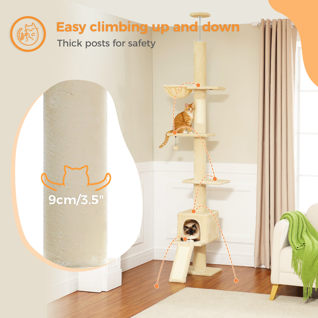 5-Tier Floor to Ceiling Cat Tree Tower