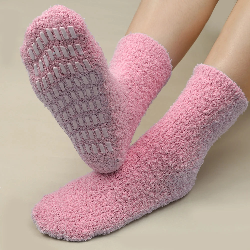 Cozy Coral Velvet Anti-Slip Indoor Socks for Women