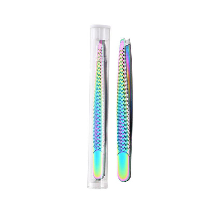 Rainbow Stainless Steel Precision Eyebrow Tweezers