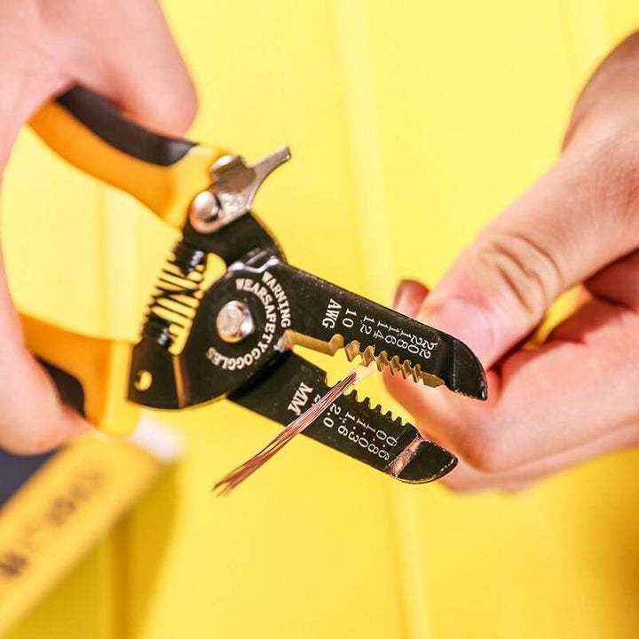 7-Inch Wire Stripper and Crimper with Dual Color Handle