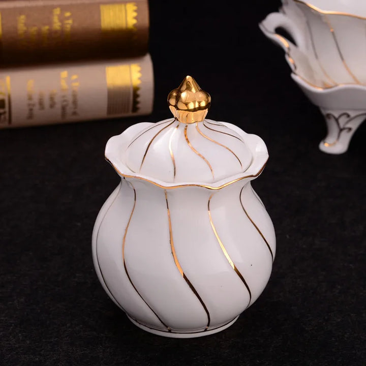 Luxury Gold Inlay Bone China Coffee Set