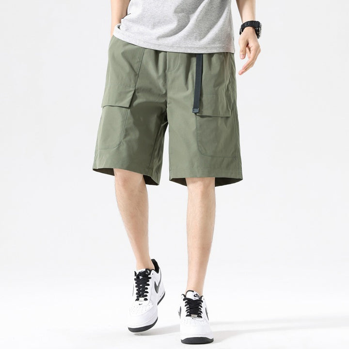 Men's Design Sense Niche Pocket Wide-leg Pants Straight Loose Casual Pants Cropped Pants Shorts